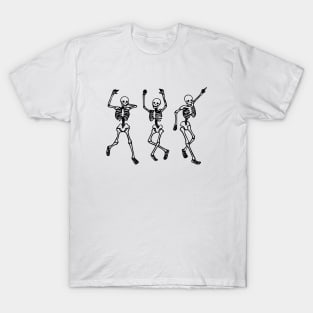 three skeleton dancing - funny halloween T-Shirt